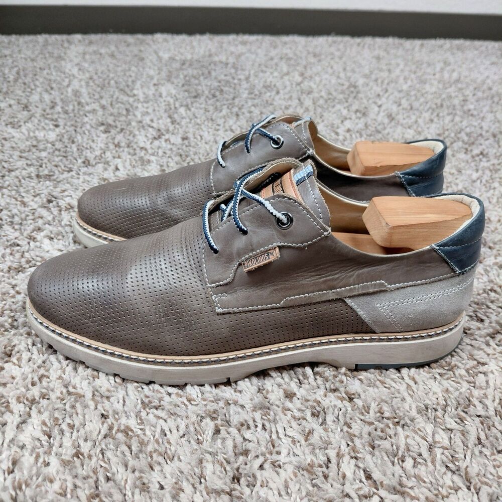 Pikolinos Olvera M8A Shoes Mens Size 41 EU 8 US Dark Grey Calkskin Leather